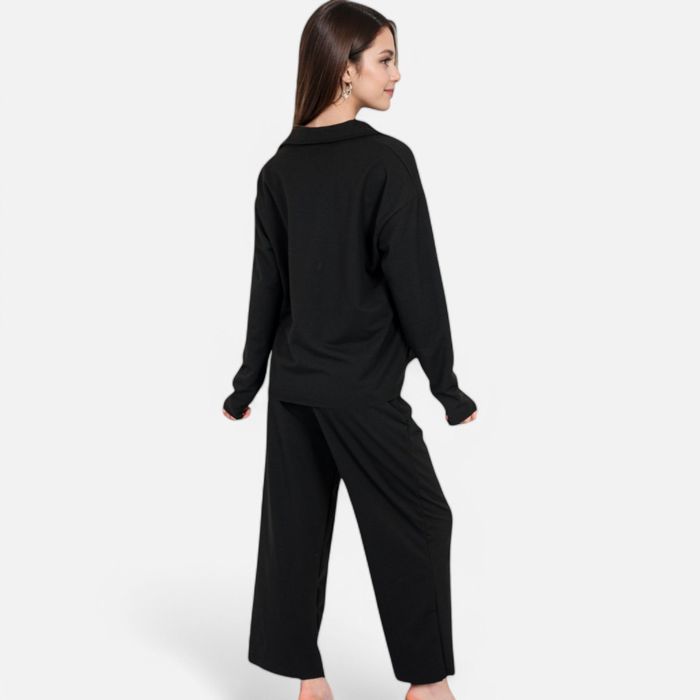 Women's Relaxed Fit Pullover and Wide Leg Lounge Pants Set