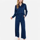 Blue XL Women's Relaxed Fit Pullover and Wide Leg Lounge Pants Set