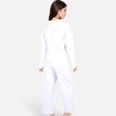 White Medium Women's Relaxed Fit Pullover and Wide Leg Lounge Pants Set