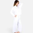 White XL Women's Relaxed Fit Pullover and Wide Leg Lounge Pants Set