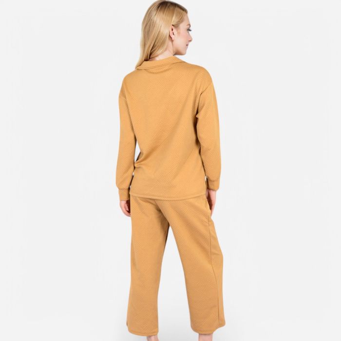 Women's Long Sleeve Pullover and Wide Leg Pants Lounge Set