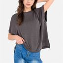 Black XL Women's Oversized Knit Pullover Top with Side Slits and Ribbed Texture