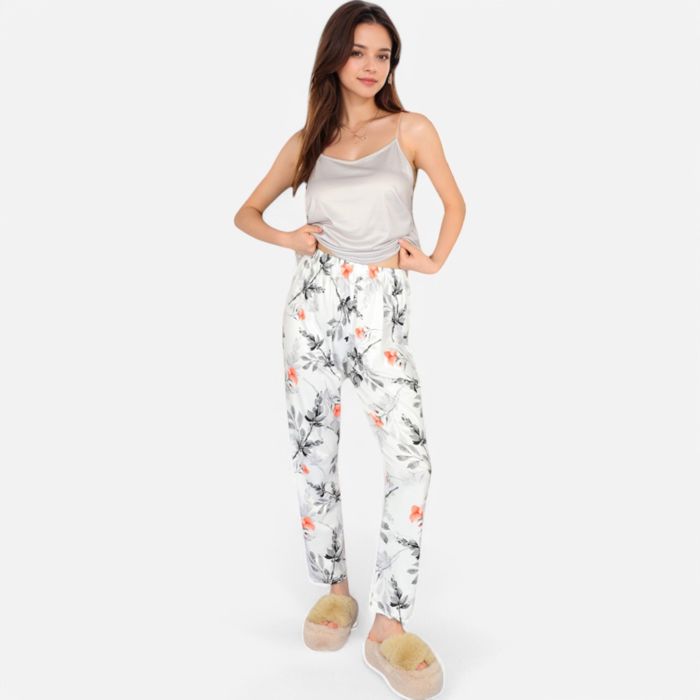 Women's Floral Print 3-Piece Pajama Set with Long Cardigan