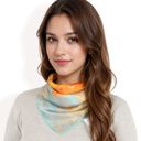 Yellow Women's Elegant Floral, Abstract, and Chain Print Silk Square Scarves with Bold Patterns and Luxurious Satin Finish