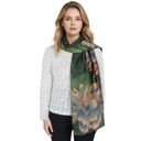 Green Women's Luxury Floral Pattern Satin Scarf Lightweight Silky Wrap Shawl Scarves for Evening Dresses