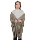 Brown Vintage Textured Striped Scarf Lightweight Fringed Soft Warm Wrap Shawls for Women