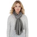 Gray Vintage Textured Striped Scarf Lightweight Fringed Soft Warm Wrap Shawls for Women