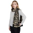  Women's Classic Leopard Print Scarf Contrasting Stripes Lightweight Shawl Wrap Scarves