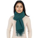 Green Solid Color Knitted Scarf Winter Neck Warm Wrap Stylish Cold Weather Accessory for Women