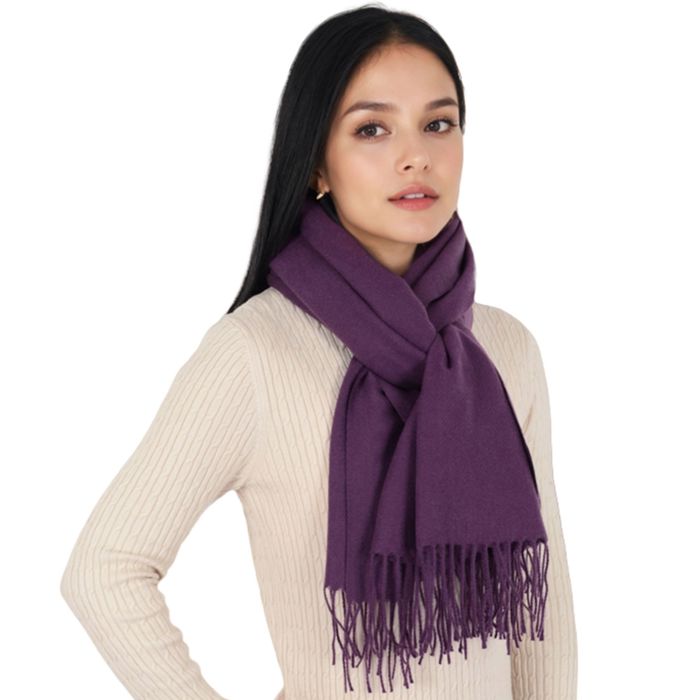 Solid Color Knitted Scarf Winter Neck Warm Wrap Stylish Cold Weather Accessory for Women