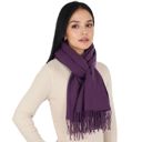 Purple Solid Color Knitted Scarf Winter Neck Warm Wrap Stylish Cold Weather Accessory for Women