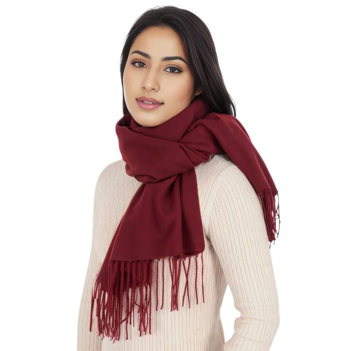 Solid Color Knitted Scarf Winter Neck Warm Wrap Stylish Cold Weather Accessory for Women