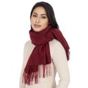 Red Solid Color Knitted Scarf Winter Neck Warm Wrap Stylish Cold Weather Accessory for Women