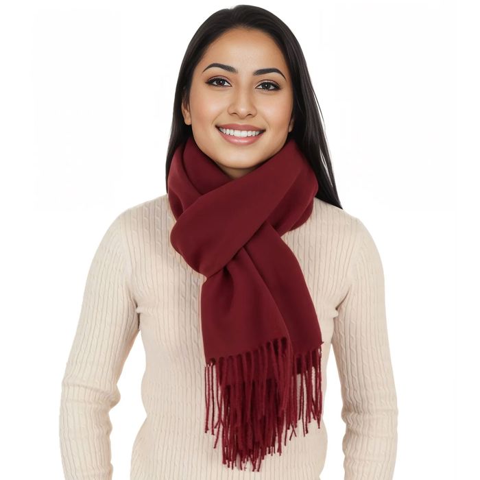 Solid Color Knitted Scarf Winter Neck Warm Wrap Stylish Cold Weather Accessory for Women