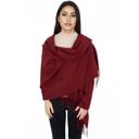 Red Solid Color Knitted Scarf Winter Neck Warm Wrap Stylish Cold Weather Accessory for Women