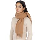 Beige Solid Color Knitted Scarf Winter Neck Warm Wrap Stylish Cold Weather Accessory for Women