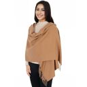 Beige Solid Color Knitted Scarf Winter Neck Warm Wrap Stylish Cold Weather Accessory for Women