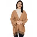 Beige Solid Color Knitted Scarf Winter Neck Warm Wrap Stylish Cold Weather Accessory for Women