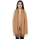 Beige Solid Color Knitted Scarf Winter Neck Warm Wrap Stylish Cold Weather Accessory for Women