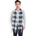  Men's Classic Plaid Patterned Scarf with Fringed Edges Soft Lightweight Winter Accessory for Timeless Style