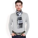  Men's Classic Plaid Patterned Scarf with Fringed Edges Soft Lightweight Winter Accessory for Timeless Style