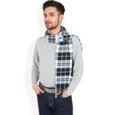  Men's Classic Plaid Patterned Scarf with Fringed Edges Soft Lightweight Winter Accessory for Timeless Style