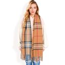 Multi Women's Plaid Pattern Scarf with Fringed Edges and Soft Lightweight Material for Year-Round Use