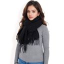  Women's Cashmere-Like Polka Dot Fringe Scarf with Soft Fabric and Lightweight Warmth