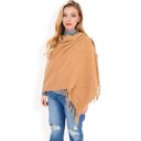 Yellow Women's Cashmere-Like Polka Dot Fringe Scarf with Soft Fabric and Lightweight Warmth