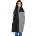 Gray Women's Color Block Knitted Scarf with Gradient Design and Soft Warm Fabric