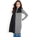 Gray Women's Color Block Knitted Scarf with Gradient Design and Soft Warm Fabric