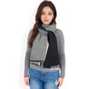 Gray Women's Color Block Knitted Scarf with Gradient Design and Soft Warm Fabric