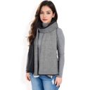 Gray Women's Color Block Knitted Scarf with Gradient Design and Soft Warm Fabric