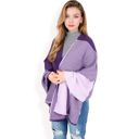 Purple Women's Color Block Knitted Scarf with Gradient Design and Soft Warm Fabric