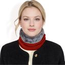 Red Women's Ribbed Knit Neck Warmer with Fleece Lining for Winter Warmth and Comfort