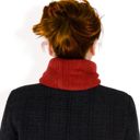 Red Women's Ribbed Knit Neck Warmer with Fleece Lining for Winter Warmth and Comfort