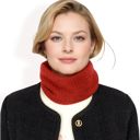 Red Women's Ribbed Knit Neck Warmer with Fleece Lining for Winter Warmth and Comfort