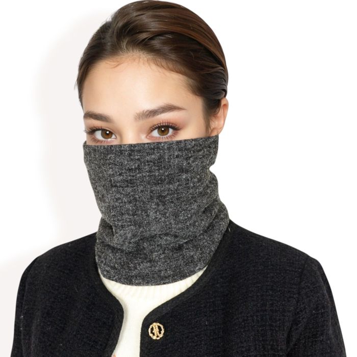 Women's Ribbed Knit Neck Warmer with Fleece Lining for Winter Warmth and Comfort