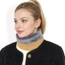 Yellow Women's Ribbed Knit Neck Warmer with Fleece Lining for Winter Warmth and Comfort