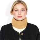 Yellow Women's Ribbed Knit Neck Warmer with Fleece Lining for Winter Warmth and Comfort