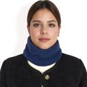 Blue Women's Ribbed Knit Neck Warmer with Fleece Lining for Winter Warmth and Comfort