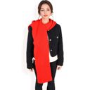 Red Women's Knitted Hooded Scarf with Versatile Design and Warm Ribbed Texture for Stylish Comfort and Winter Protection