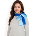 Blue Women's Lightweight Gradient Chiffon Scarves with Flowing Ruffled Edges in Vibrant Multi-Color Designs