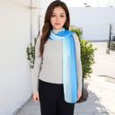 Blue Women's Lightweight Gradient Chiffon Scarves with Flowing Ruffled Edges in Vibrant Multi-Color Designs