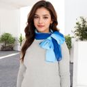 Blue Women's Lightweight Gradient Chiffon Scarves with Flowing Ruffled Edges in Vibrant Multi-Color Designs