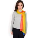 Multi Women's Lightweight Gradient Chiffon Scarves with Flowing Ruffled Edges in Vibrant Multi-Color Designs