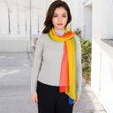 Multi Women's Lightweight Gradient Chiffon Scarves with Flowing Ruffled Edges in Vibrant Multi-Color Designs