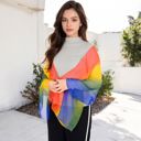 Multi Women's Lightweight Gradient Chiffon Scarves with Flowing Ruffled Edges in Vibrant Multi-Color Designs