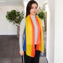 Multi Women's Lightweight Gradient Chiffon Scarves with Flowing Ruffled Edges in Vibrant Multi-Color Designs