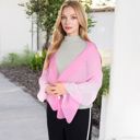 Pink Women's Lightweight Gradient Chiffon Scarves with Flowing Ruffled Edges in Vibrant Multi-Color Designs